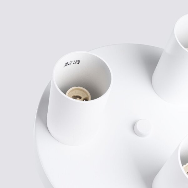 Deckenlampe Stahl Weiß GU10 B:25 cm rund 3-flammig