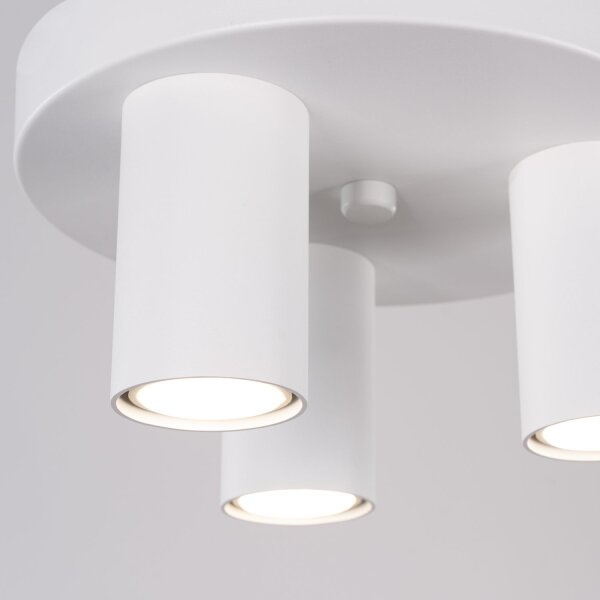 Deckenlampe Stahl Weiß GU10 B:25 cm rund 3-flammig