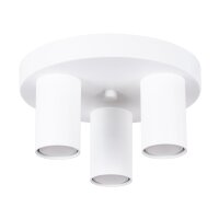 Deckenlampe Stahl Wei&szlig; GU10 B:25 cm rund 3-flammig