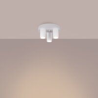 Deckenlampe Stahl Weiß GU10 B:25 cm rund 3-flammig