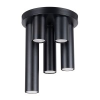 Deckenleuchte Stahl Schwarz GU10 B:25 cm rund 5-flammig