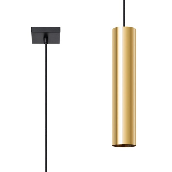 Pendelleuchte Stahl Gold GU10 rund Ø8 cm akzentuiert