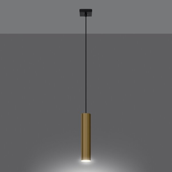 Pendelleuchte Stahl Gold GU10 rund Ø8 cm akzentuiert