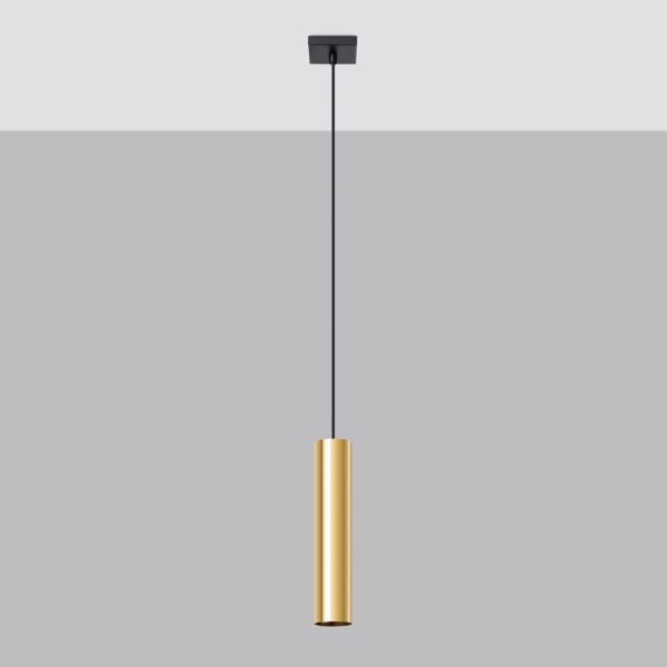 Pendelleuchte Stahl Gold GU10 rund Ø8 cm akzentuiert