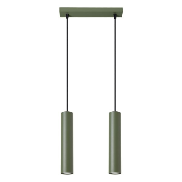 Pendelleuchte Olivgrün Stahl GU10 2-flammig 30 cm lang
