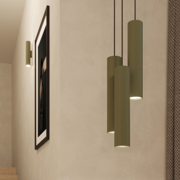 Pendelleuchte Olivgrün Stahl GU10 2-flammig 30 cm lang