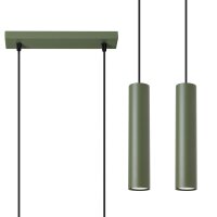 Pendelleuchte Olivgrün Stahl GU10 2-flammig 30 cm lang