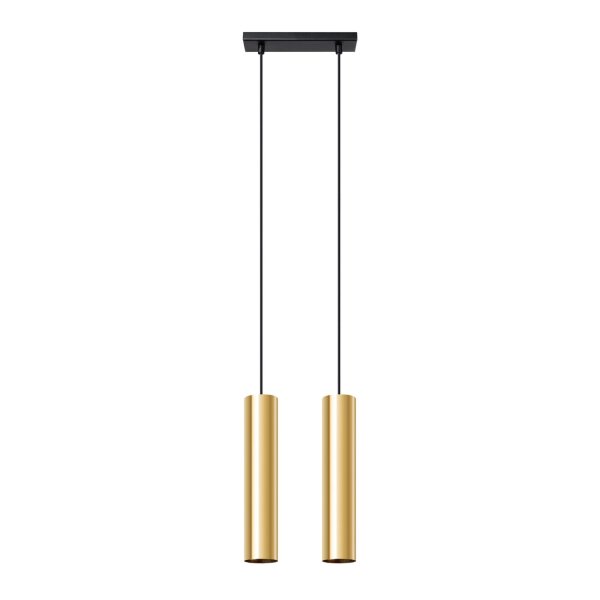 Pendelleuchte Gold Stahl GU10 2-flammig 30 cm lang