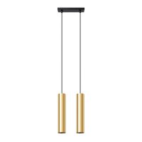 Pendelleuchte Gold Stahl GU10 2-flammig 30 cm lang