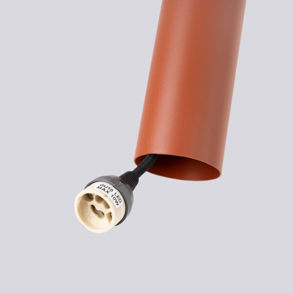 Lange Hängelampe Ocker Stahl GU10 2-flammig 30 cm