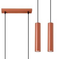 Lange Hängelampe Ocker Stahl GU10 2-flammig 30 cm