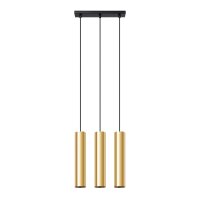 Lange H&auml;ngelampe Gold Stahl GU10 3-flammig 45 cm
