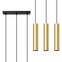 Lange Hängelampe Gold Stahl GU10 3-flammig 45 cm