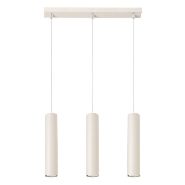 Lange Hängelampe Beige Stahl GU10 3-flammig 45 cm