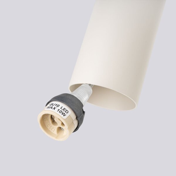 Lange Hängelampe Beige Stahl GU10 3-flammig 45 cm