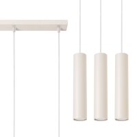 Lange Hängelampe Beige Stahl GU10 3-flammig 45 cm