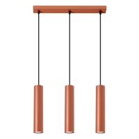 Lange Pendelleuchte Ocker Stahl GU10 3-flammig 45 cm