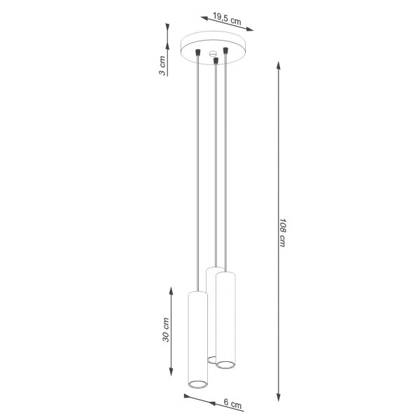 Runde Hängelampe Olivgrün GU10 akzentuiert L:20 cm