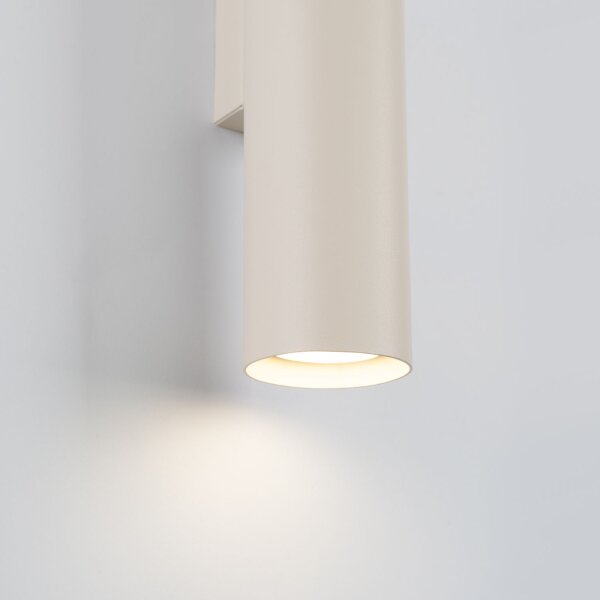 Wandleuchte Up Down Beige Stahl GU10 H:30 cm indirekt