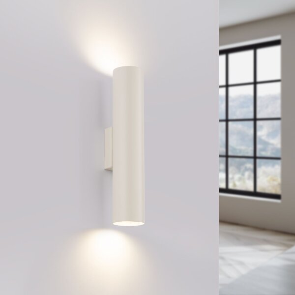Wandleuchte Up Down Beige Stahl GU10 H:30 cm indirekt