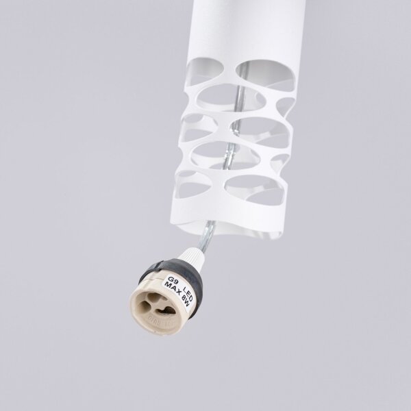Pendelleuchte Weiß Stahl GU10 L:33 cm lang 2-flammig