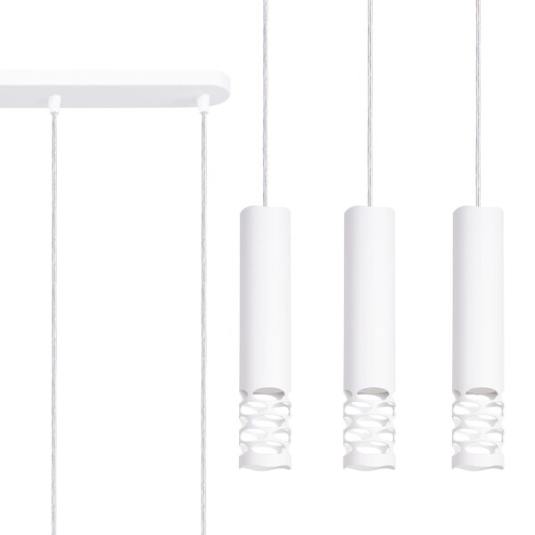 Pendelleuchte Weiß Stahl GU10 L:40 cm lang 3-flammig