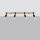 Deckenspot Holz Stahl Schwarz E27 flexibel 89 cm 4-flmg