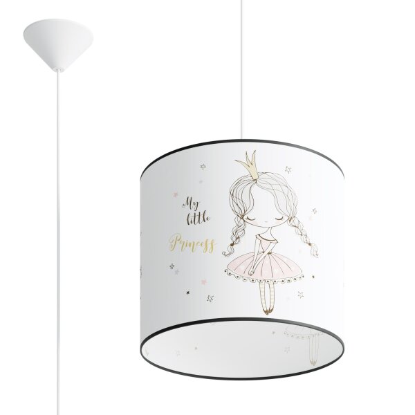Hängelampe Kinder E27 Mädchen Prinzessin Ø30 cm rund