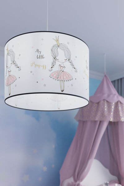 Pendelleuchte Kinder E27 Mädchen Prinzessin Ø40 cm rund