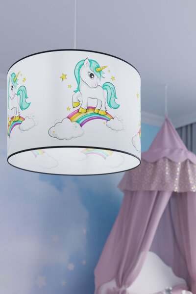 Pendelleuchte Kinder E27 Einhorn Jungen Mädchen Ø40 cm