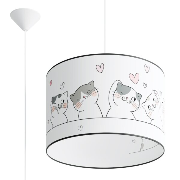 Hängelampe Kinder E27 Katzen Jungen Mädchen Ø40 cm rund