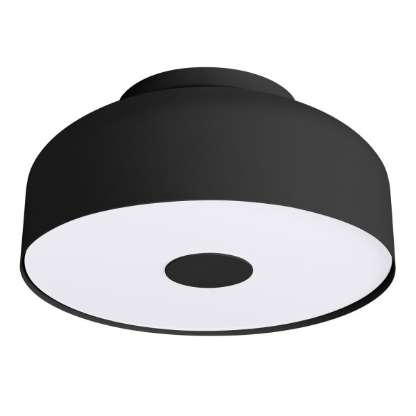 Deckenleuchte blendarm Schwarz Stahl E27 rund Ø30 cm