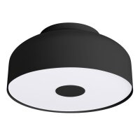 Deckenleuchte blendarm Schwarz Stahl E27 rund &Oslash;30 cm