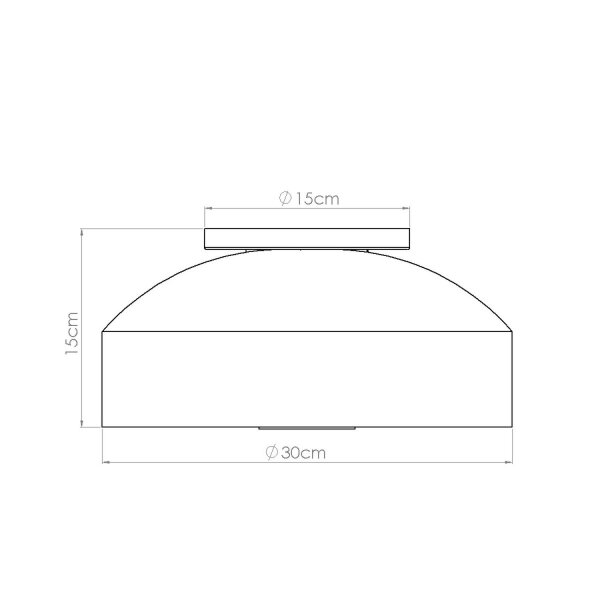 Runde Deckenleuchte blendarm Ocker Stahl E27 Ø30 cm