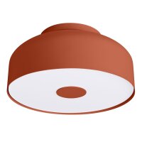 Runde Deckenleuchte blendarm Ocker Stahl E27 &Oslash;30 cm