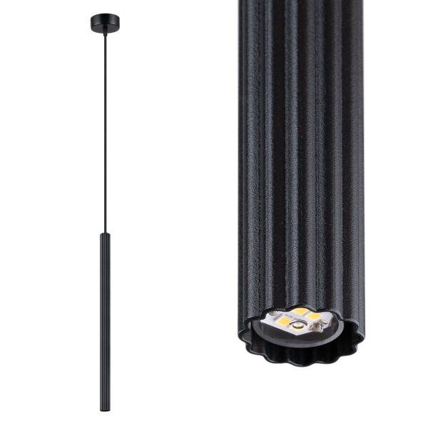Runde Hängelampe Schwarz schmal Ø 8 cm G9