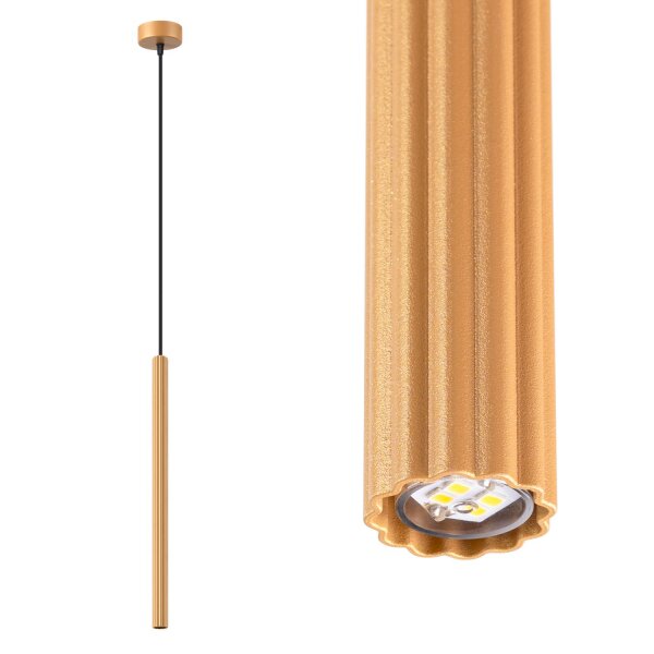 Runde Hängelampe Gold Stahl G9 Ø8 cm akzentuiert