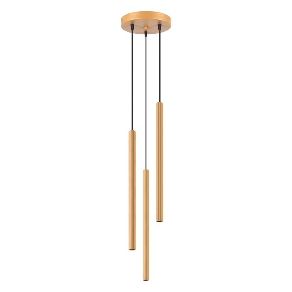 Runde Pendelleuchte Gold Stahl G9 L:20 cm 3-flammig