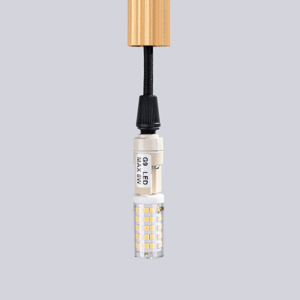 Runde Pendelleuchte Gold Stahl G9 L:20 cm 3-flammig