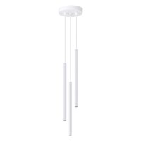 Runde Pendelleuchte Weiß Stahl G9 L:20 cm 3-flammig