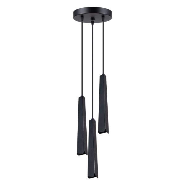 Pendelleuchte 3-flammig Schwarz Stahl G9 L:19,5 cm