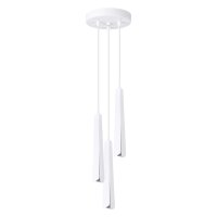 Pendelleuchte 3-flammig Weiß Stahl G9 L:19,5 cm rund
