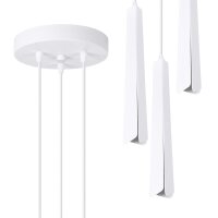 Pendelleuchte 3-flammig Weiß Stahl G9 L:19,5 cm rund