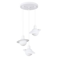 Pendelleuchte Glas Stahl Weiß G9 L:32 cm rund blendarm