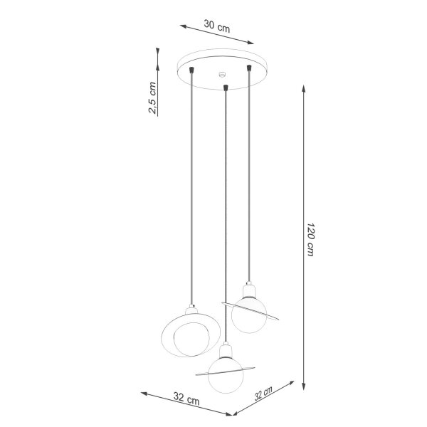 Hängelampe Glas Stahl Schwarz G9 L:32 cm rund blendarm