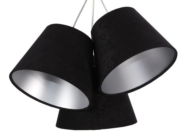 Suspension Rétro Noir Argent Tissu 3-flmg