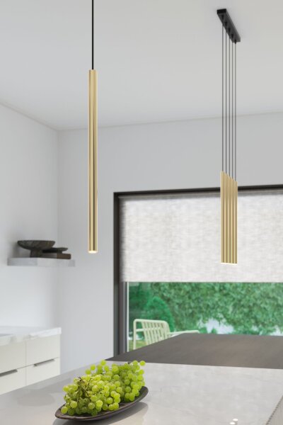 Runde Hängelampe Gold Stahl G9 Ø2,5 cm akzentuiert