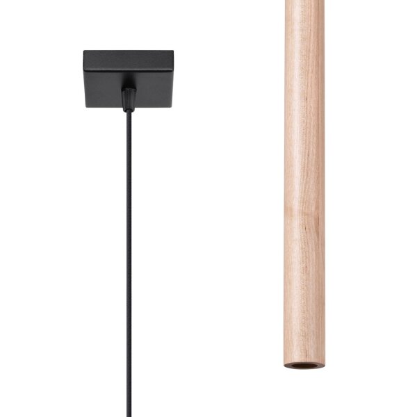 Runde Hängelampe Holz Natur G9 Ø3,5 cm akzentuiert