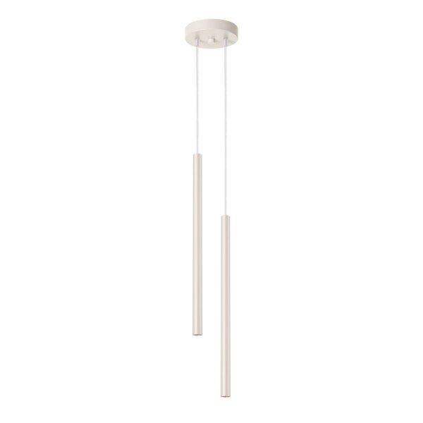Hängelampe Beige Stahl G9 L:15 cm 2-flammig akzentuiert