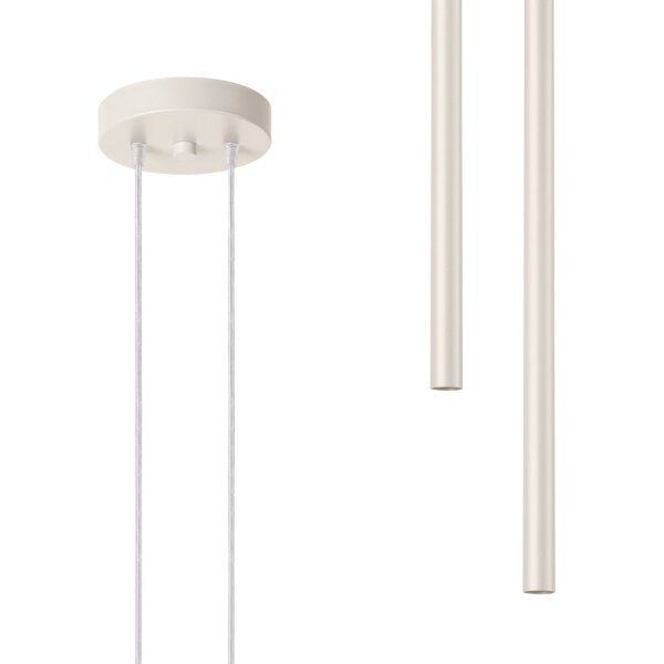 Hängelampe Beige Stahl G9 L:15 cm 2-flammig akzentuiert